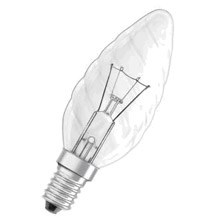 Свеча SYLVANIA TW Candle  40W 240V Cl E14 (  витая прозрачная) - лампа 0011414 - фото 10312