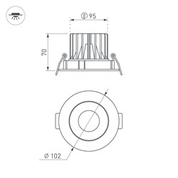 Светильник MS-FORECAST-BUILT-TURN-R102-12W Warm3000 (BK-BK, 32 deg, 230V) (Arlight, IP20 Металл, 5 лет) 035453 - фото 103517