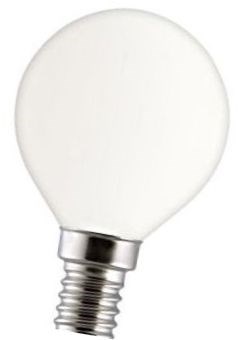 Лампа GE  60DK1/O/E14 230V 2/20 -   шарик  КРИПТОН опаловый d=45 90800 - фото 10355