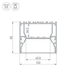 Профиль ARH-POWER-W100-2000 ANOD (Arlight, Алюминий) 036366 - фото 105809