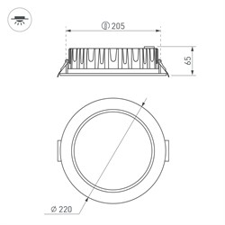 Светильник MS-MIST-BUILT-R220-30W Warm3000 (WH, 110 deg, 230V) (Arlight, IP54 Металл, 5 лет) 041611 - фото 110712
