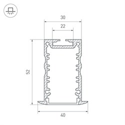 Профиль с экраном ALU-POWER-RS30F-2000 ANOD+FROST (Arlight, Металл) 015387 - фото 111632