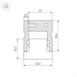 Профиль ARH-FLOOR27-H28-2000 ANOD (Arlight, Металл) 038356 - фото 112416