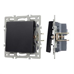 Механизм выключателя одноклавишный проходной SWT-MKP1-PL-BK (250V, 16A) (Arlight, -) 043715 - фото 116454