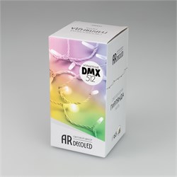 Светодиодная гирлянда ARD-STRING-CLASSIC-10000-CLEAR-100LED-LIVE RGB-DMX (24V, 10W) (Ardecoled, IP65) 031740 - фото 122131