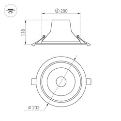 Светильник LTD-LEGEND-R230-35W White6000 (WH, 50 deg) (Arlight, IP20 Металл, 3 года) 027318(1) - фото 123979