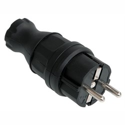 Вилка силовая 2Р+Е 16А каучук прямая 31.01.301.0300 - фото 12609