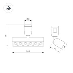 Светильник ART-APRIORI-LASER-TURN-L165-8W Warm3000 (BK, 48 deg, 48V) (Arlight, IP20 Металл, 3 года) 039286 - фото 128530