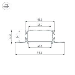 Профиль FANTOM-BENT-W49-TOP-2000 ANOD (Arlight, Алюминий) 046429 - фото 128915