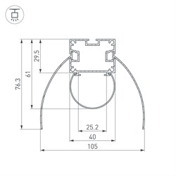 Профиль ARH-POWER-W154-COMFORT-2000 ANOD (Arlight, Алюминий) 036343 - фото 130739