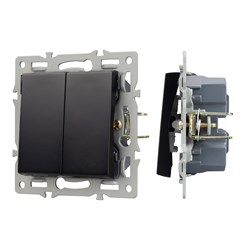 Механизм выключателя двухклавишный непроходной SWT-MK02-PL-BK (250V, 16A) (Arlight, -) 043725 - фото 132788