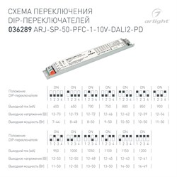 Блок питания ARJ-SP-50-PFC-1-10V-DALI2-PD (50W, 12-73V, 0.6-1.2A) (Arlight, IP20 Металл, 5 лет) 036289 - фото 132958