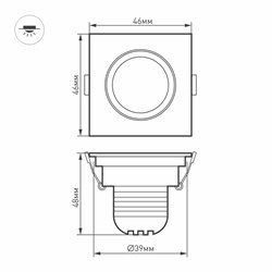 Светодиодный светильник LTM-S46x46WH 3W Warm White 30deg (Arlight, IP40 Металл, 3 года) 015392