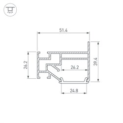 Профиль STRETCH-25-WALL-SIDE-2000 (Arlight, Алюминий) 040061 - фото 135849