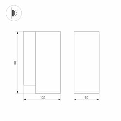 Светильник LGD-FORMA-WALL-R90-12W Warm3000 (WH, 44 deg, 230V) (Arlight, IP54 Металл, 3 года) 037257