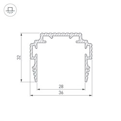 Профиль-держатель TEK-PLS-ZM-TK-2000 (Arlight, Алюминий) 035011 - фото 137249