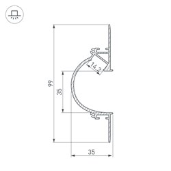 Профиль ARH-CEIL-REFLECT-2000 WHITE (Arlight, Алюминий) 034982 - фото 137479