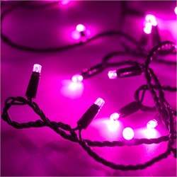 Светодиодная гирлянда ARD-STRING-CLASSIC-10000-BLACK-100LED-STD PINK (230V, 7W) (Ardecoled, IP65) 025806 - фото 138180
