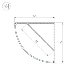 Профиль KANT-H55-2000 ANOD (Arlight, Алюминий) 044578 - фото 140170