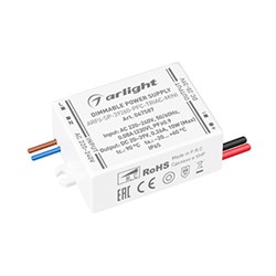 Блок питания ARPJ-SP-39260-PFC-TRIAC-MINI (10W, 20-39V, 260mA) (Arlight, IP65 Пластик, 5 лет) 047587 - фото 140517