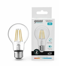 Лампа Gauss Filament Elementary А60 11W 930lm 4100К Е27 LED 1/10/50 22221 - фото 143744