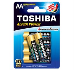 Батарейки TOSHIBA ALPHA POWER LR6GCH BP-4 SS LR6 АА BL4 (блистер 4 шт) 16703Б - фото 143938