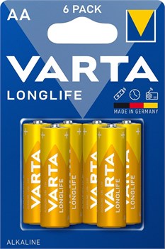 Батарейки VARTA LONGLIFE 4106 LR6 АА BL6 (блистер 6шт) 4008496640836 - фото 143972