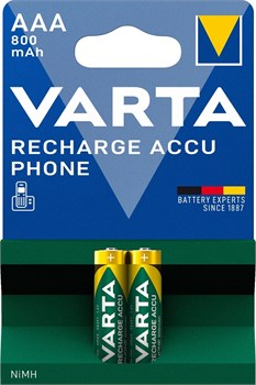 Аккумулятор VARTA POWER PHONE LR03/ААА 800мАч BL2 (блистер 2шт) 4008496330867 - фото 144071