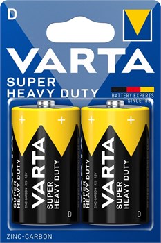 Батарейки VARTA SUPERLIFE R20 D BL2 Heavy Duty (блистер 2шт) 4008496556342 - фото 144218