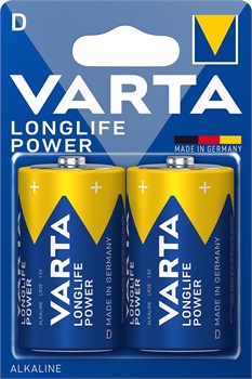 Батарейки VARTA LONGLIFE POWER D LR20 BL2 (блистер 2шт) 4008496559237 - фото 144241
