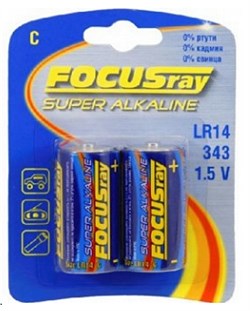 Батарейки FOCUSray Super Alkaline LR14 средние BL2 08070Б - фото 144799