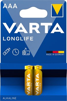 Батарейки VARTA LONGLIFE LR03 ААА BL2 (блистер 2шт) 4008496594726 - фото 144845