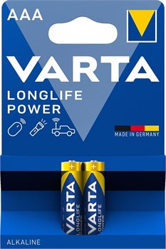Батарейки мизинчиковые VARTA LONGLIFE POWER LR03/AAA BL2 (блистер 2шт) 4008496559701 - фото 145022