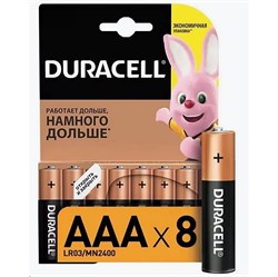 Батарейки Duracell Basic LR03 ААА мизинчиковые BL8 (блистер 8шт) 81148634 OE - фото 145039