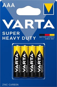 Батарейки VARTA SUPERLIFE R03 ААА BL4 Heavy Duty  (блистер 4шт) 4008496676187 - фото 145096