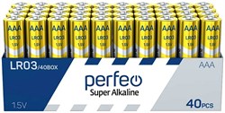 Батарейка Perfeo LR03/40BOX Super Alkaline (блистер 40шт) PF LR03/40BOX - фото 145996