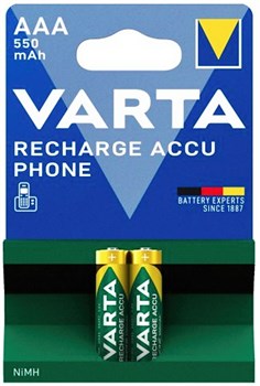 Аккумуляторы ПРЕДЗАРЯЖЕННЫЕ VARTA ААА Phone Power 550 мАч (блистер 2шт) 4008496808120 - фото 146000