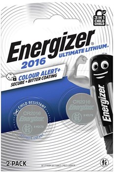 Батарейки литиевые ENERGIZER Lithium CR2016 BL2 ЯПОНИЯ - (блистер 2шт) 7638900423020 - фото 146151
