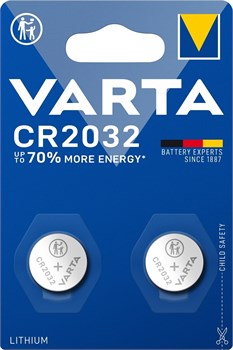 Батарейки литиевые VARTA ELECTRONICS CR2032 BL2 (блистер 2шт) 4008496746460 - фото 146414