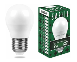 Лампа светодиодная SAFFIT SBG4509, G45 (шар), 9W 230V E27 2700К 55082-2 - фото 147432
