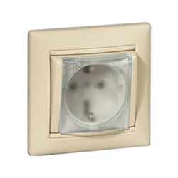 Розетка 2P+E 16А/250В IP44 прозрач. крышка, защитные шторки сл.кость VALENA 774120 LG - фото 15220
