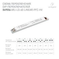 Блок питания ARJ-LG-60-LINEAR-PFC-HV (60W, 80-300V, 0.2-0.5A) (Arlight, IP20 Металл, 5 лет) 049556 - фото 152285