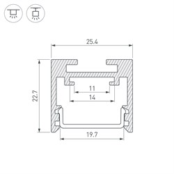 Профиль SL-LINE-2522-2500 ROSE CHAMPAGNE (Arlight, Алюминий) 051193 - фото 152612