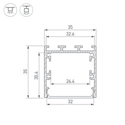 Профиль LINE-M-3535-3000 BLACK (Arlight, Алюминий) 053402 - фото 152678