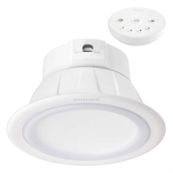 DOWNLIGHT, 9Вт, DIM, 27K+42K+65K, +пульт, бел.отв.d-125мм (кругл, встраив) -  LED св-к PHILIPS 590623115 - фото 15692