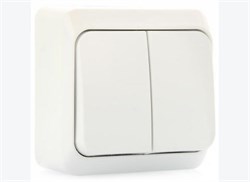 Выключатель 2-кл. откр. уст. 10А/250В  бел. ЭТЮД BA10-002B. - фото 15911