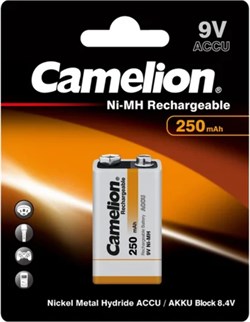 Camelion 9V-250mAh Ni-Mh BL-1 (NH-9V250BP1, аккумулятор, 9B) 5014 - фото 162957