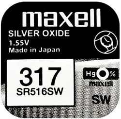 Батарейки серебряно-цинковые MAXELL SR516SW 317 12306Б - фото 163195