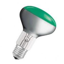 Лампа зеркальная (зеленая) D=80мм, цоколь Е27 CONC. R80 SP GREEN 60W 230V. 4050300061214 - фото 16354