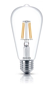 LED Fila 4.3-50W E27 WW ST64 ND 470lm (капля)- LED филамент PHILIPS 871869652525800 - фото 16374